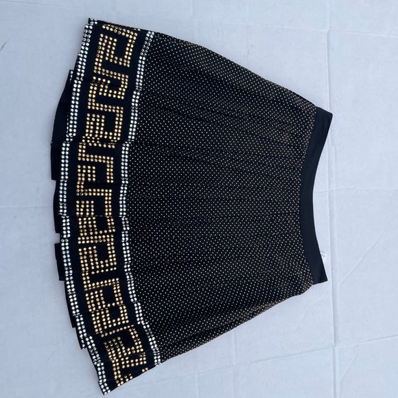 RARE Versace x H&M Studded Pleated Mini Black Skirt - Picture 6 of 9